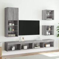 vidaXL TV-Schrank mit LED-Leuchten Grau Sonoma 40,5x30x102 cm