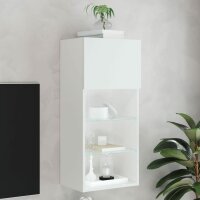 vidaXL TV-Schrank mit LED-Leuchten Wei&szlig; 40,5x30x90 cm