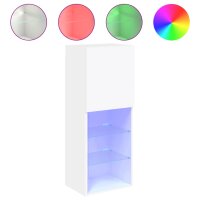 vidaXL TV-Schrank mit LED-Leuchten Wei&szlig; 40,5x30x102 cm