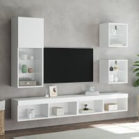 vidaXL TV-Schrank mit LED-Leuchten Wei&szlig; 40,5x30x102 cm