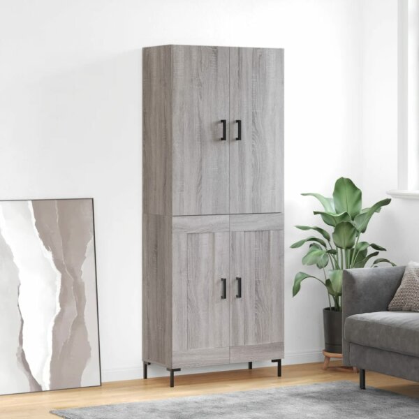 vidaXL Highboard Grau Sonoma 69,5x34x180 cm Holzwerkstoff