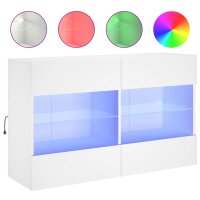 vidaXL TV-Wandschrank mit LED-Leuchten Wei&szlig; 98,5x30x60,5 cm