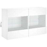 vidaXL TV-Wandschrank mit LED-Leuchten Wei&szlig; 98,5x30x60,5 cm