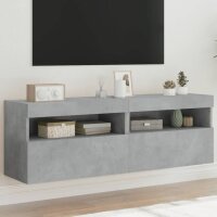 vidaXL TV-Wandschr&auml;nke mit LED-Leuchten 2 Stk. Betongrau 60x30x40 cm