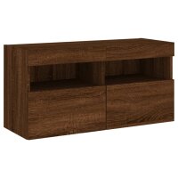 vidaXL TV-Wandschrank mit LED-Leuchten Braun Eichen-Optik 80x30x40 cm