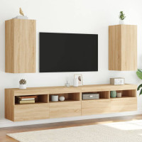 vidaXL TV-Wandschränke mit LED-Leuchten 2 Stk....