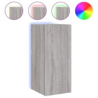 vidaXL TV-Wandschrank mit LED-Leuchten Grau Sonoma 30,5x35x70 cm