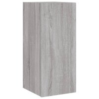 vidaXL TV-Wandschrank mit LED-Leuchten Grau Sonoma 30,5x35x70 cm