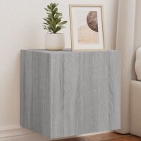 vidaXL TV-Wandschrank mit LED-Leuchten Grau Sonoma...