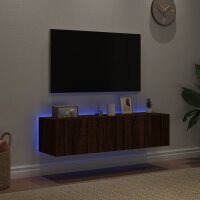 vidaXL TV-Wandschr&auml;nke mit LED-Leuchten 2 Stk. Braun Eichen-Optik