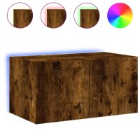 vidaXL TV-Wandschrank mit LED-Leuchten R&auml;uchereiche 60x35x31 cm