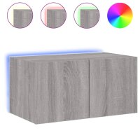 vidaXL TV-Wandschrank mit LED-Leuchten Grau Sonoma 60x35x31 cm