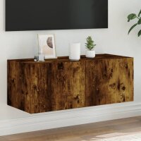 vidaXL TV-Wandschrank mit LED-Leuchten R&auml;uchereiche 80x35x31 cm