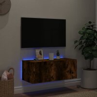 vidaXL TV-Wandschrank mit LED-Leuchten R&auml;uchereiche 80x35x31 cm