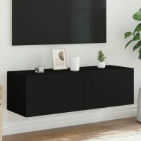 vidaXL TV-Wandschrank mit LED-Leuchten Schwarz 100x35x31 cm