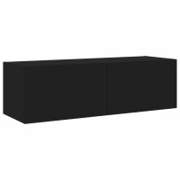 vidaXL TV-Wandschrank mit LED-Leuchten Schwarz 100x35x31 cm