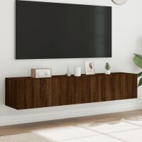 vidaXL TV-Wandschr&auml;nke mit LED-Leuchten 2 Stk. Braun Eichen-Optik