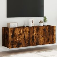 vidaXL TV-Wandschr&auml;nke mit LED-Leuchten 2 Stk. R&auml;uchereiche 60x35x41cm