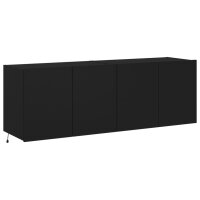 vidaXL TV-Wandschr&auml;nke mit LED-Leuchten 2 Stk. Schwarz 60x35x41 cm