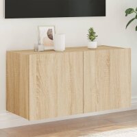 vidaXL TV-Wandschrank mit LED-Leuchten Sonoma-Eiche 80x35x41 cm