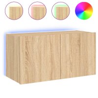 vidaXL TV-Wandschrank mit LED-Leuchten Sonoma-Eiche 80x35x41 cm