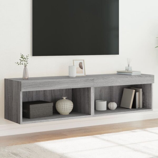 vidaXL TV-Schr&auml;nke mit LED-Leuchten 2 Stk. Grau Sonoma 60x30x30 cm