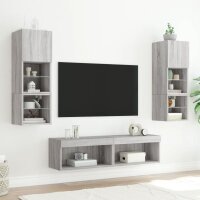 vidaXL TV-Schr&auml;nke mit LED-Leuchten 2 Stk. Grau Sonoma 60x30x30 cm