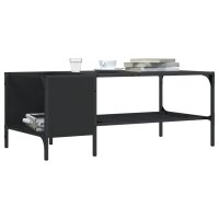 vidaXL Couchtisch mit Regal Schwarz 100x51x40 cm...