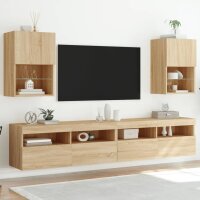 vidaXL TV-Schr&auml;nke mit LED-Leuchten 2 Stk. Sonoma-Eiche 40,5x30x60 cm