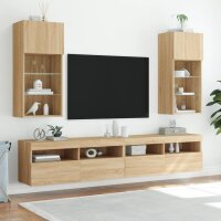 vidaXL TV-Schr&auml;nke mit LED-Leuchten 2 Stk. Sonoma-Eiche 40,5x30x90 cm