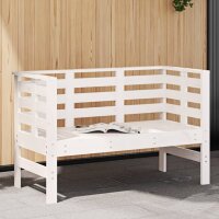 vidaXL Gartenbank Weiß 111,5x53x71 cm Massivholz...