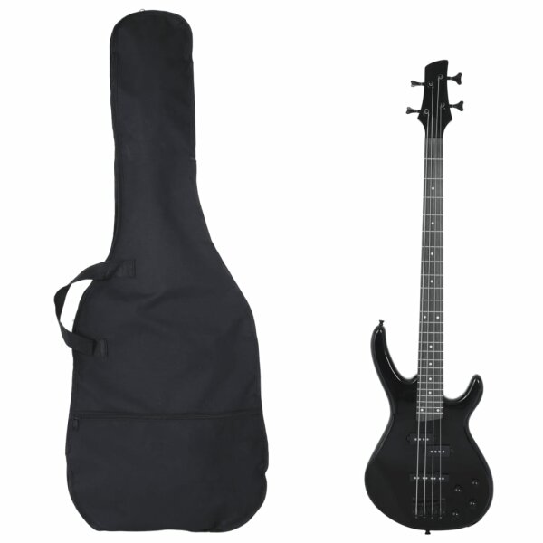 vidaXL E-Bass f&uuml;r Anf&auml;nger mit Tasche Schwarz 4/4 46&quot;