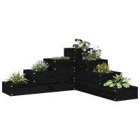 vidaXL Pflanzentreppe 4 Stufen 80,5x79x36 cm Schwarz...