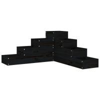 vidaXL Pflanzentreppe 4 Stufen 80,5x79x36 cm Schwarz...