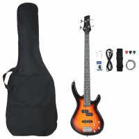 vidaXL E-Bass für Anfänger mit Tasche Braun und...