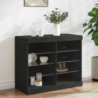 vidaXL Sideboard mit LED-Leuchten Schwarz 81x37x67 cm