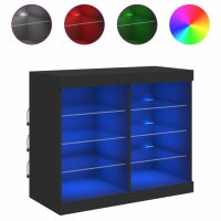 vidaXL Sideboard mit LED-Leuchten Schwarz 81x37x67 cm