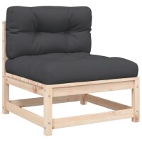 vidaXL Gartensofa ohne Armlehnen mit Kissen Massivholz Kiefer