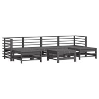 vidaXL 7-tlg. Garten-Lounge-Set Grau Massivholz Kiefer