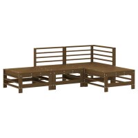 vidaXL 4-tlg. Garten-Lounge-Set Honigbraun Massivholz Kiefer