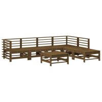 vidaXL 7-tlg. Garten-Lounge-Set Honigbraun Massivholz Kiefer