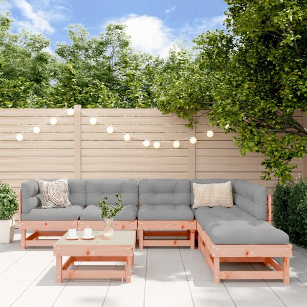 vidaXL 7-tlg. Garten-Lounge-Set Massivholz Douglasie