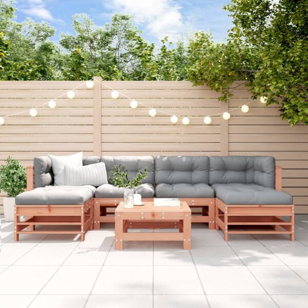 vidaXL 7-tlg. Garten-Lounge-Set Massivholz Douglasie