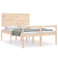 vidaXL Seniorenbett mit Kopfteil Massivholz