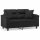 vidaXL 2-Sitzer-Sofa mit Zierkissen Schwarz 120 cm Kunstleder