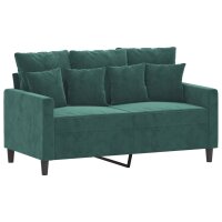 vidaXL 2-Sitzer-Sofa Dunkelgr&uuml;n 120 cm Samt