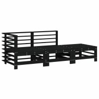 vidaXL 3-tlg. Garten-Lounge-Set Schwarz Massivholz Kiefer