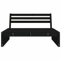 vidaXL Garten-Mittelsofa Schwarz 120x80 cm Massivholz Kiefer