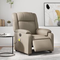 vidaXL Massagesessel Elektrisch Cappuccino-Braun Kunstleder