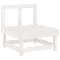 vidaXL Garten-Mittelsofa Weiß Massivholz Kiefer